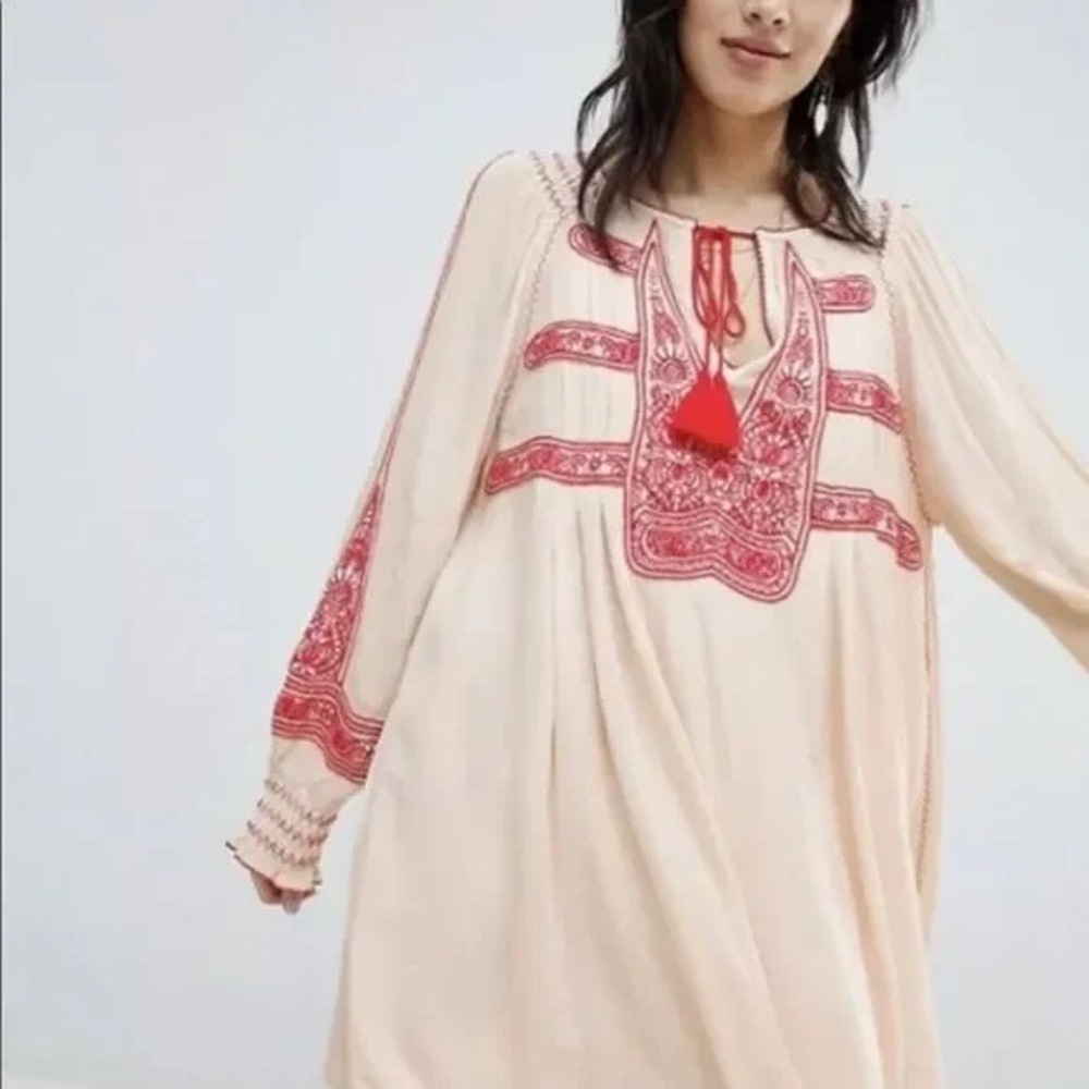 Free People Wind Willow Mini Peasant Dress - Picture 1 of 11